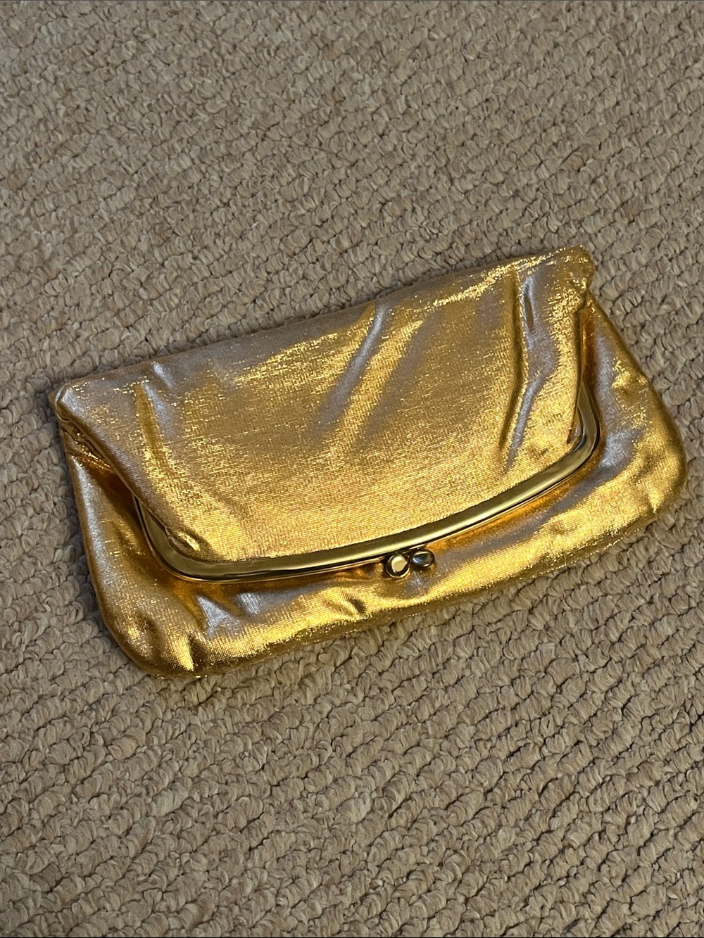 Shimmering Gold Metallic Evening Clutch